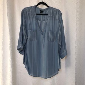 Blue and white vertical stripe shirt 100%modal